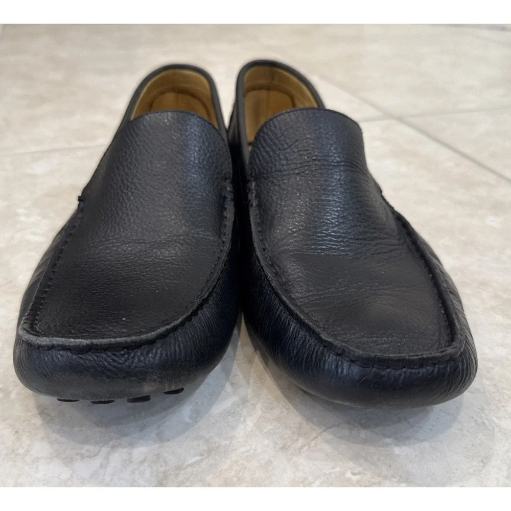 Stephan Bossi Black Leather Driving Moc Loafer Shoes Handmade Brazil size 10.5 M
